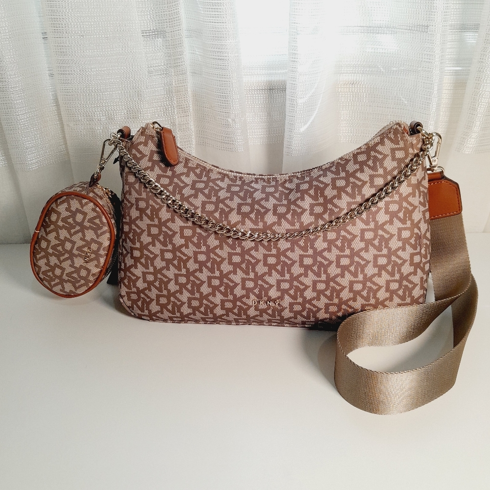DNKY CAIRO LG Pouchette Crossbody Tan Bag
